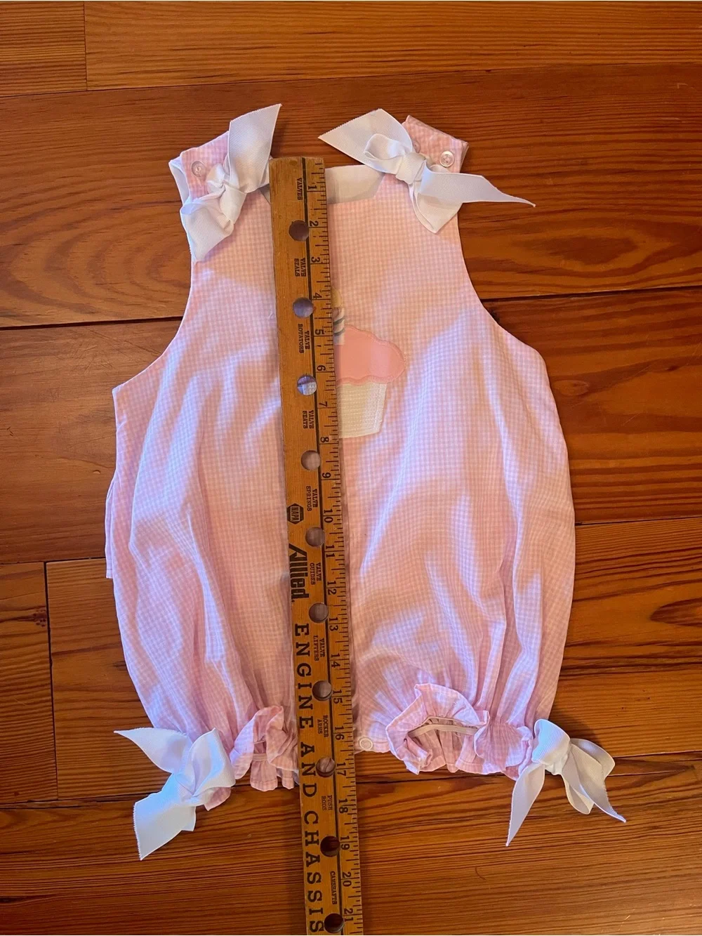 Pink Gingham Romper 1st Birthday Outfit Size 24mo Girls Baby